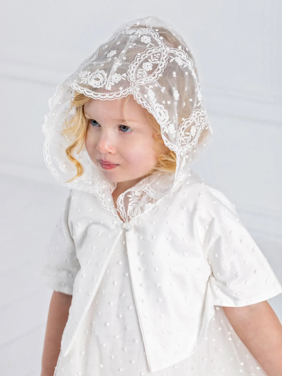 Baby's Lace Bolero with hood - NEF