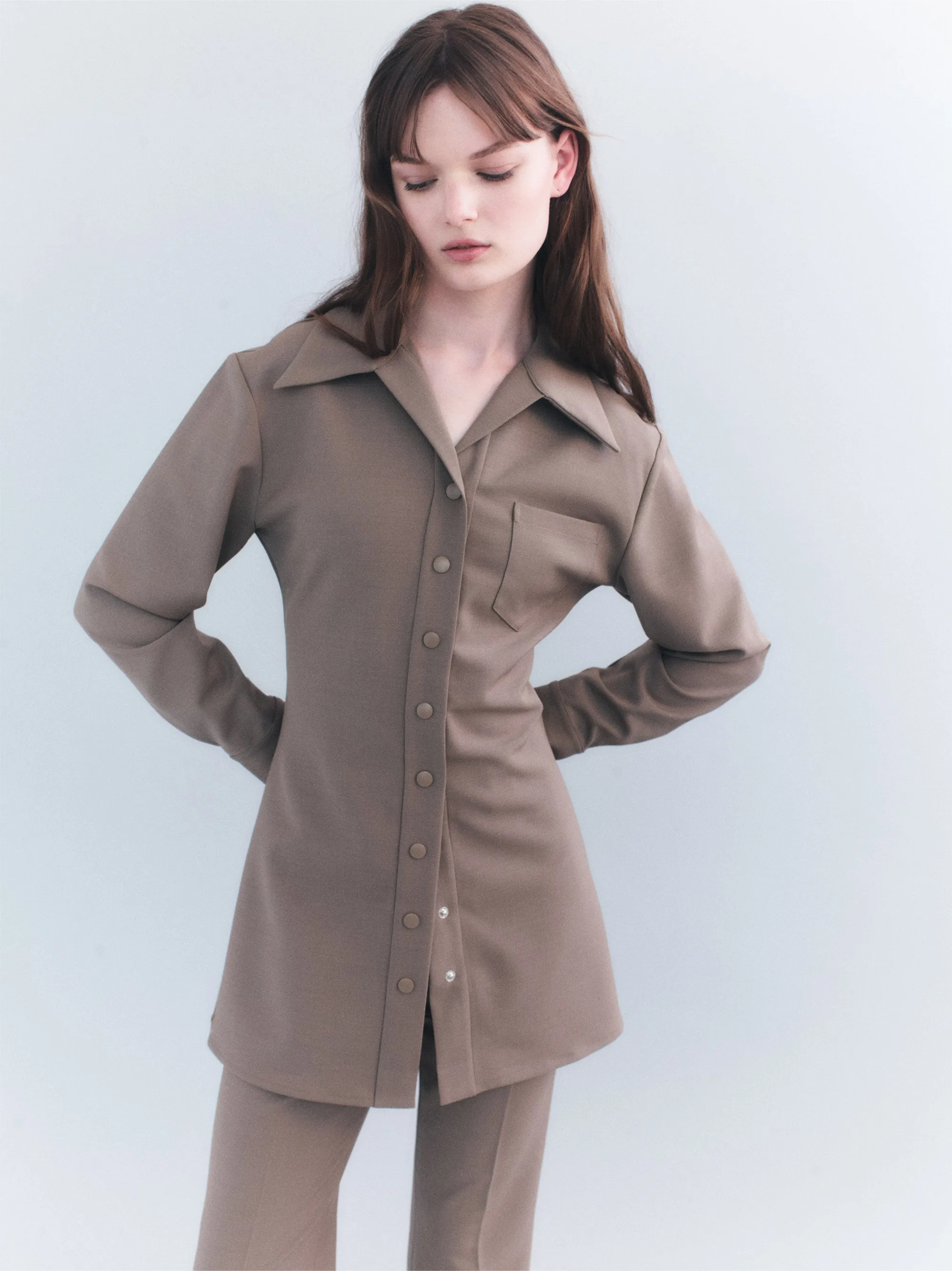 Beatrix Scuba Wool Longline Shirt