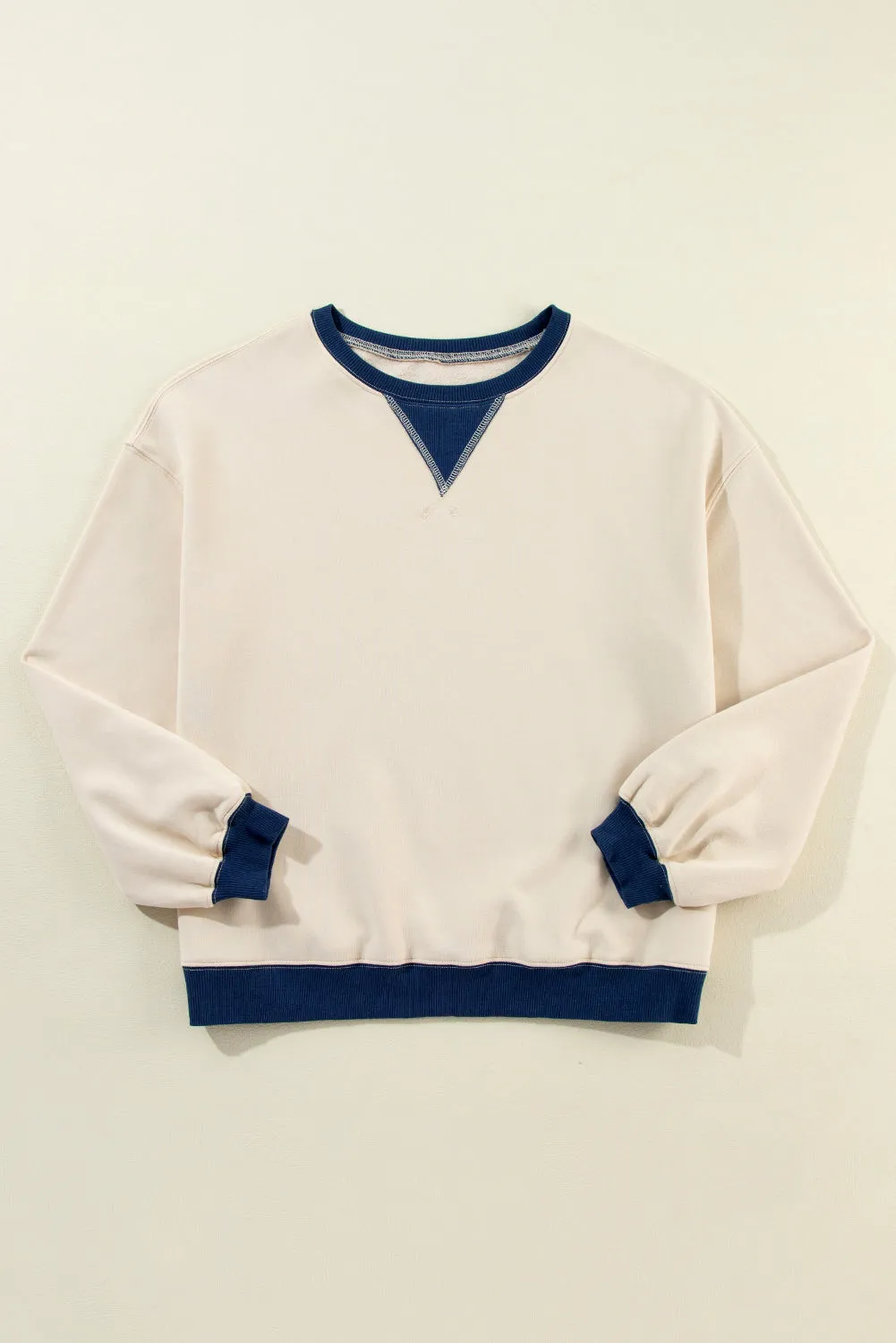 Block Patch Drop Shoulder Oversized Sweatshirt
