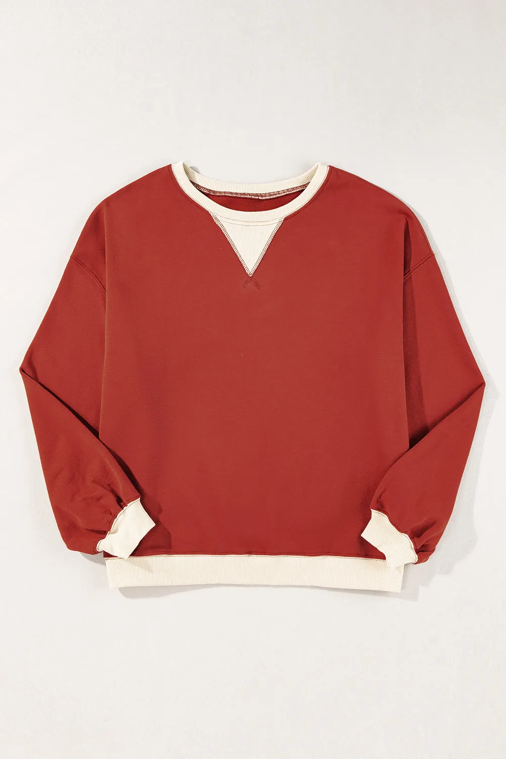 Block Patch Drop Shoulder Oversized Sweatshirt