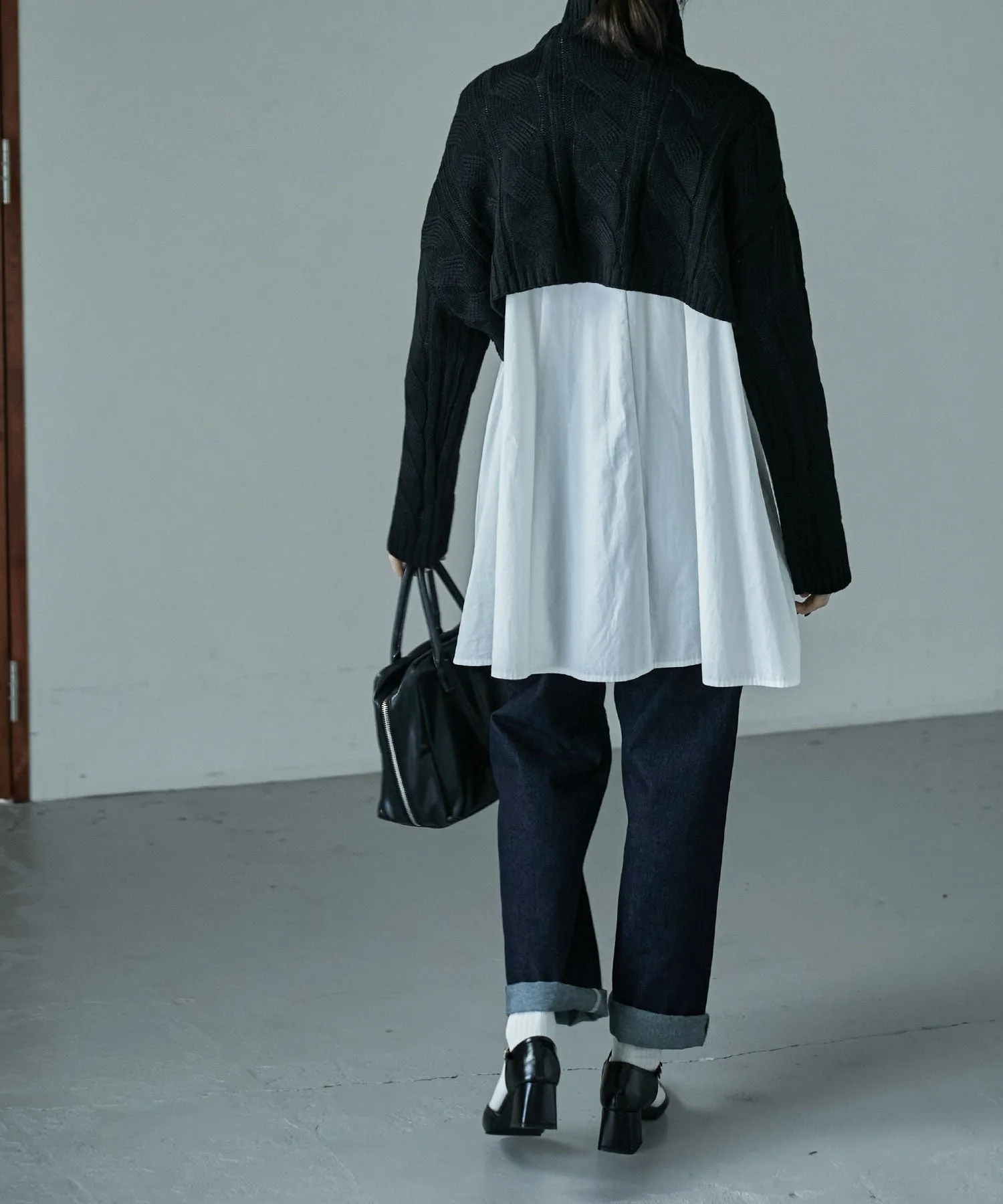 Cable turtle short knit