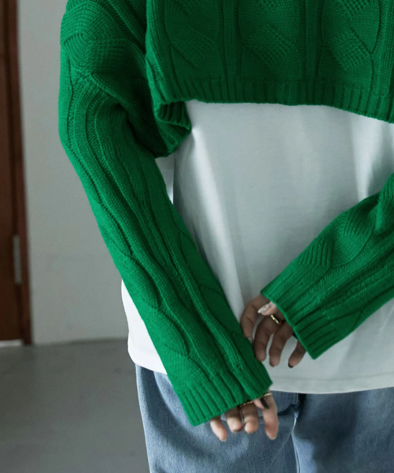 Cable turtle short knit