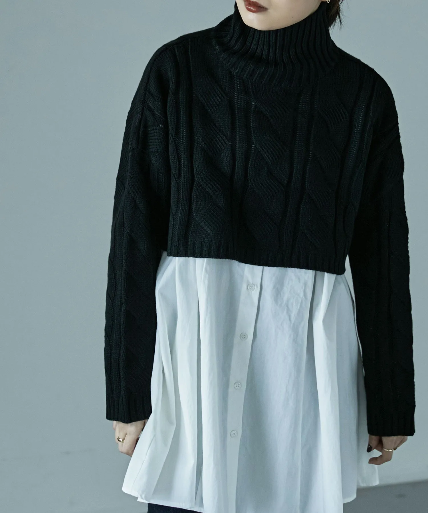 Cable turtle short knit