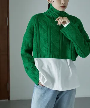 Cable turtle short knit