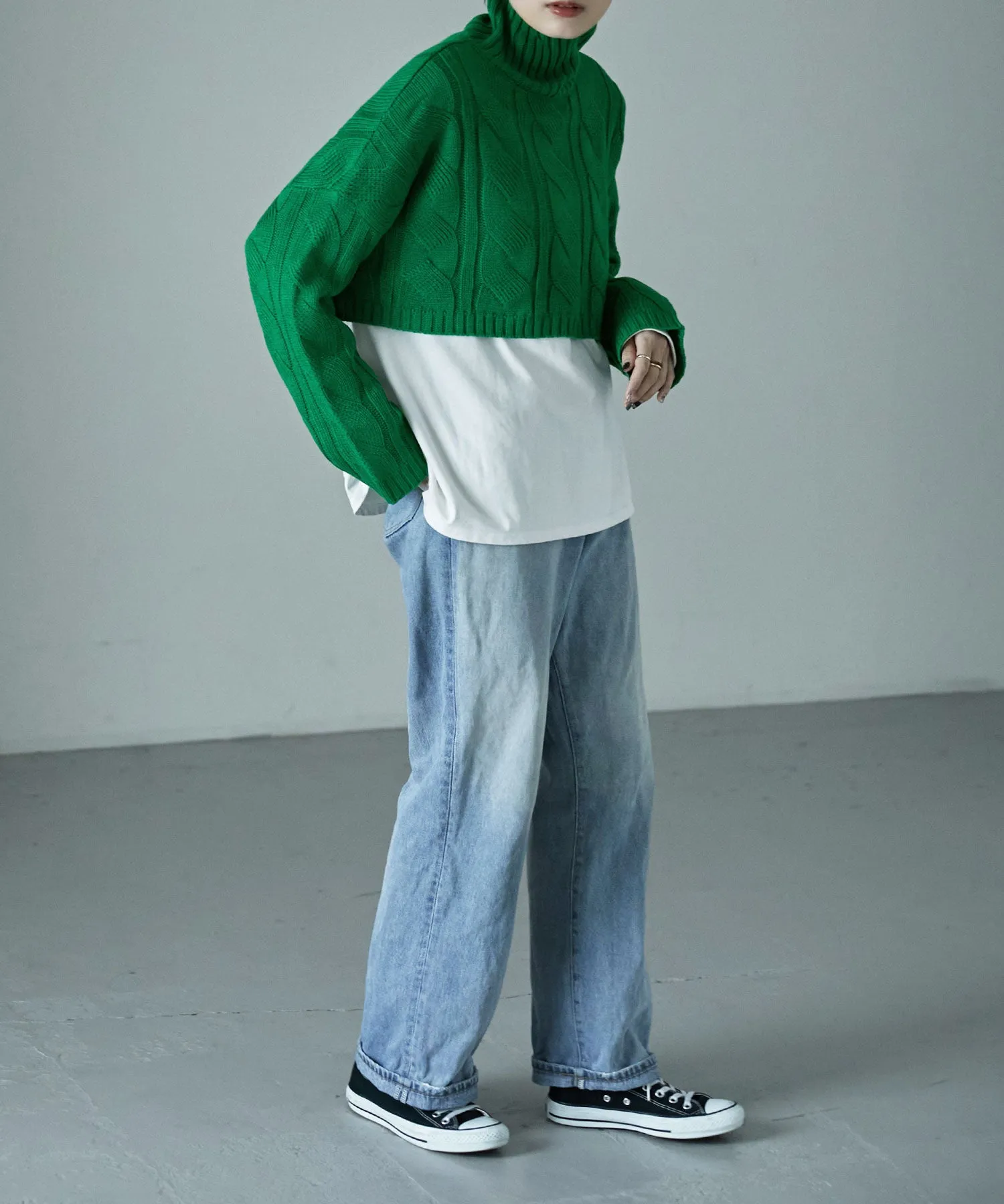 Cable turtle short knit