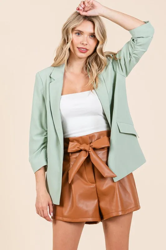 Classy Black Open-Front Casual Blazer