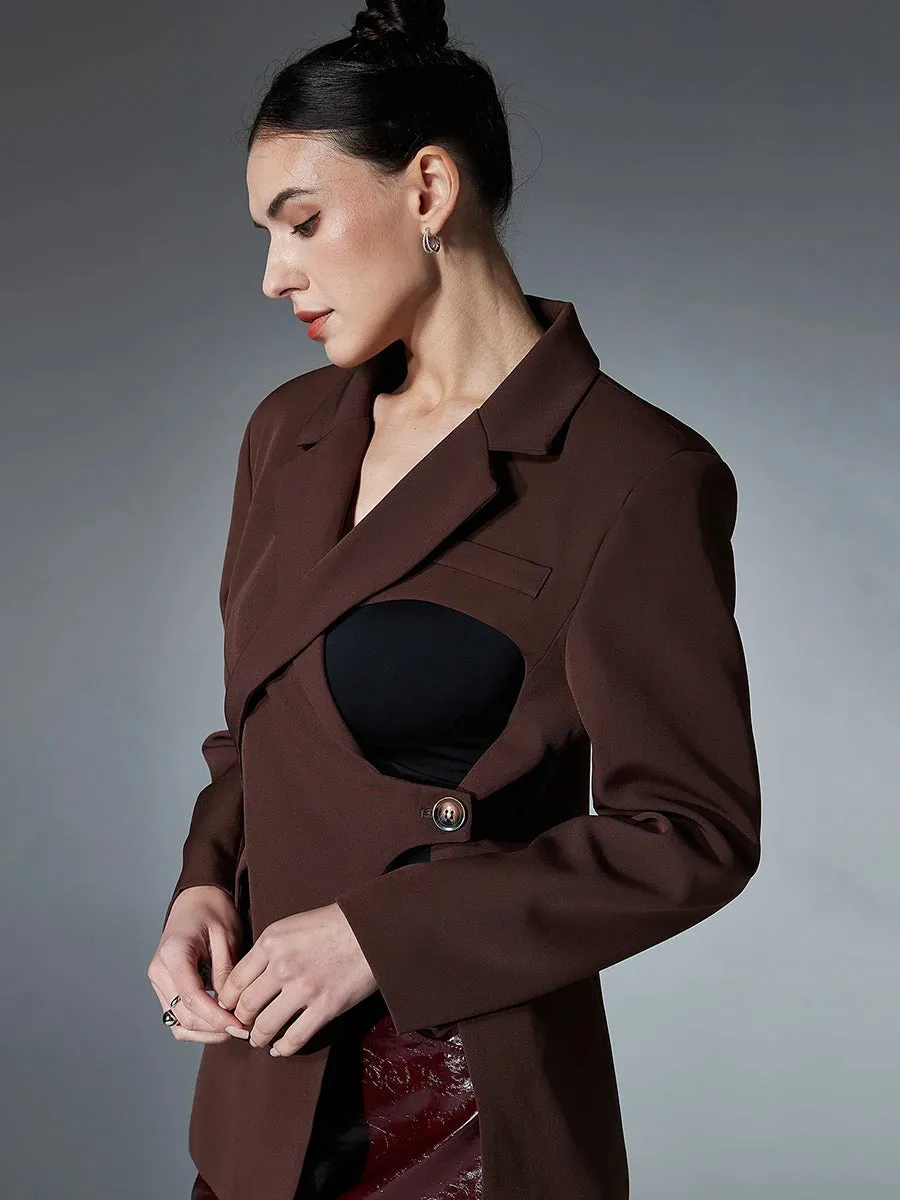 Colorblock Spliced Pockets Chic Coats For Women Lapel Long Sleeve Patchwork Button Fashion Jackets Female Fashion