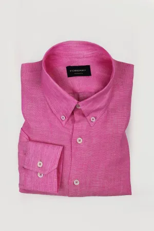Deep Pink Italian Linen Shirt