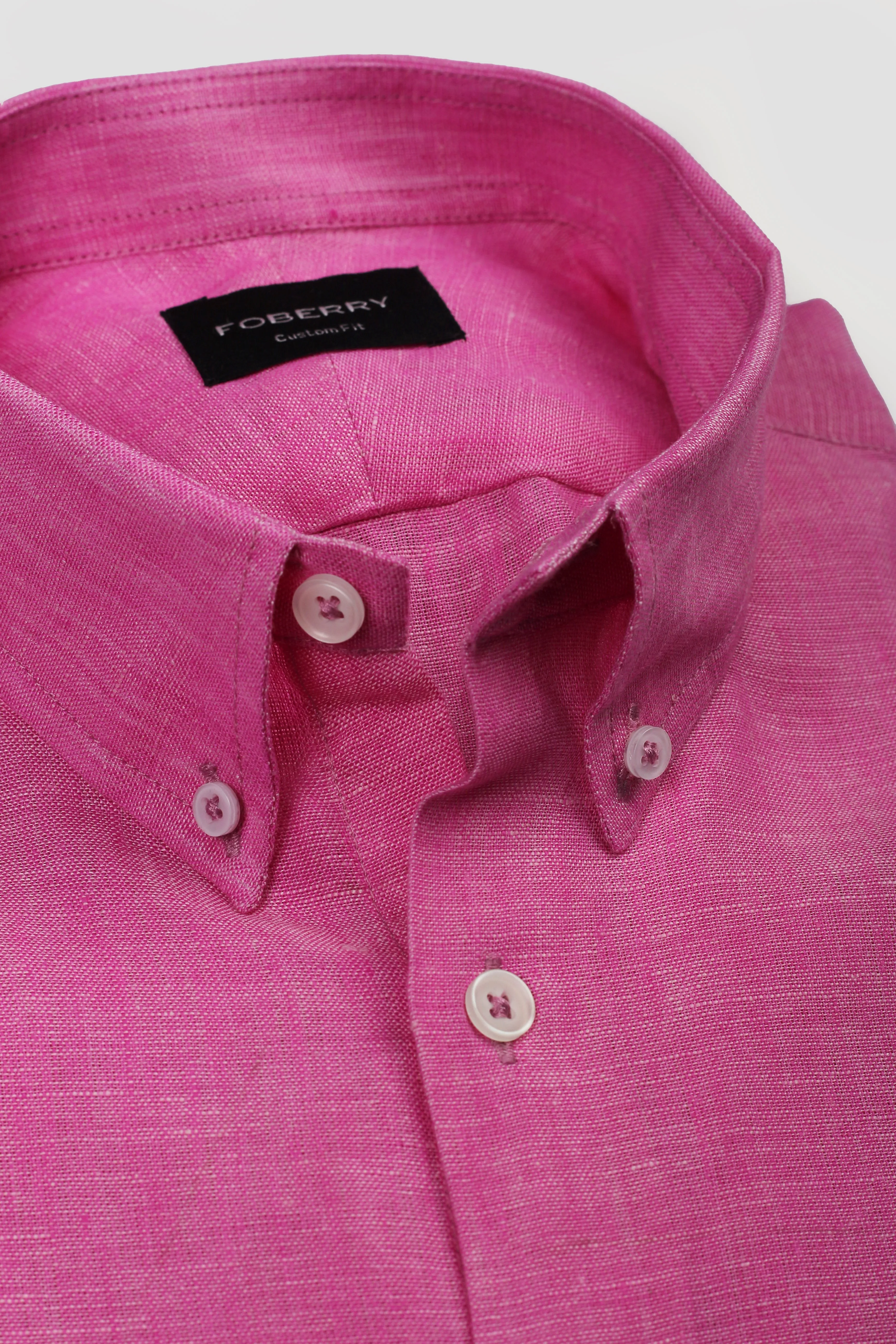 Deep Pink Italian Linen Shirt