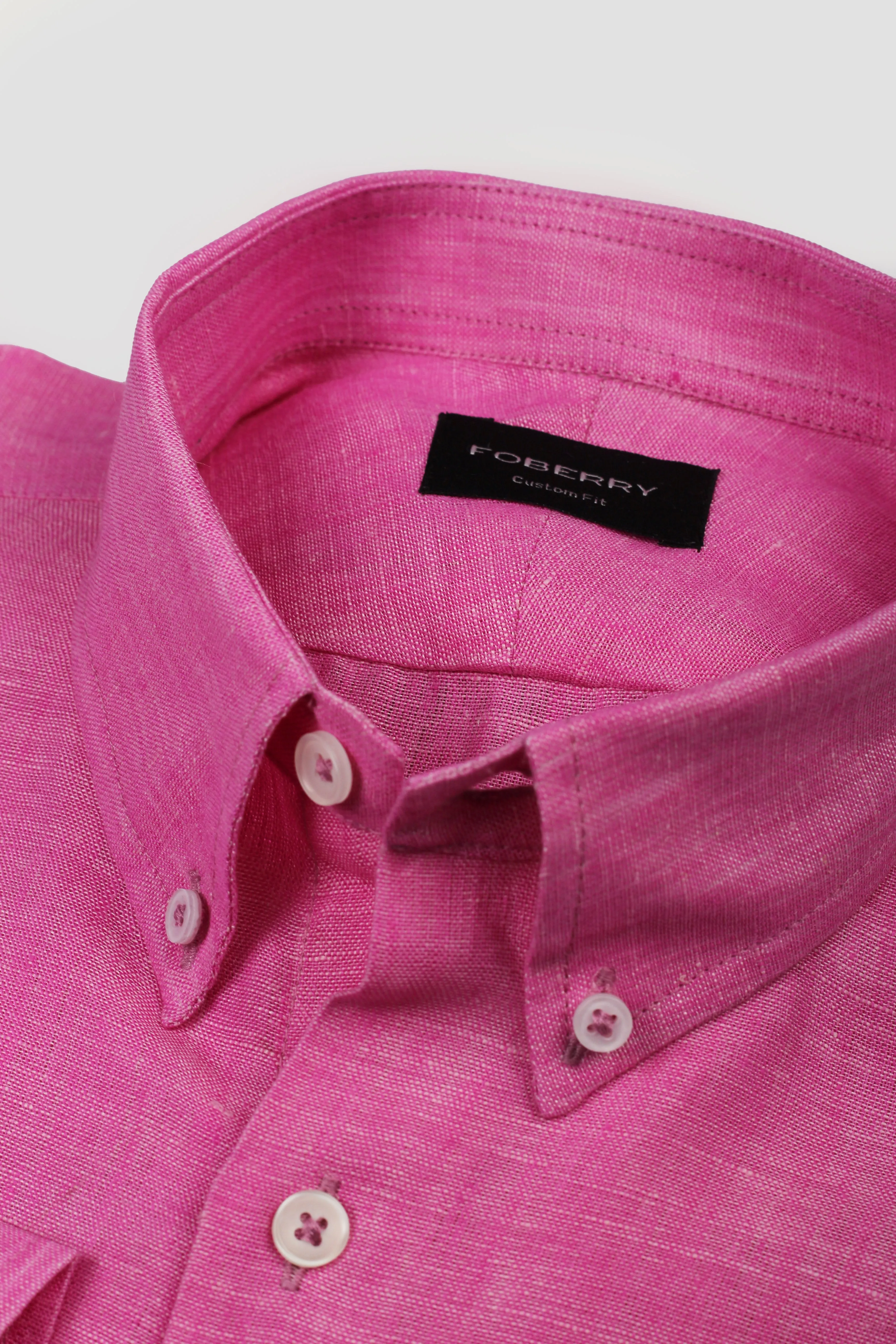 Deep Pink Italian Linen Shirt