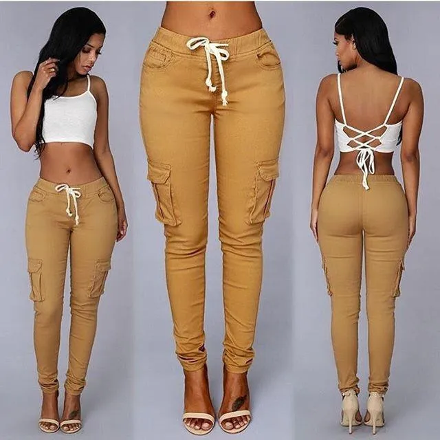 Drawstring Casual Harem Slim 9/10 Feet Pants