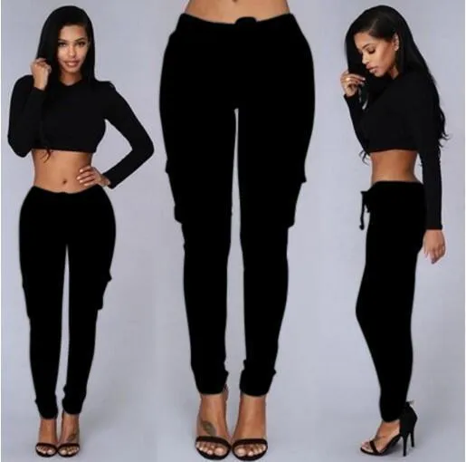 Drawstring Casual Harem Slim 9/10 Feet Pants