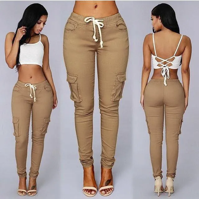 Drawstring Casual Harem Slim 9/10 Feet Pants