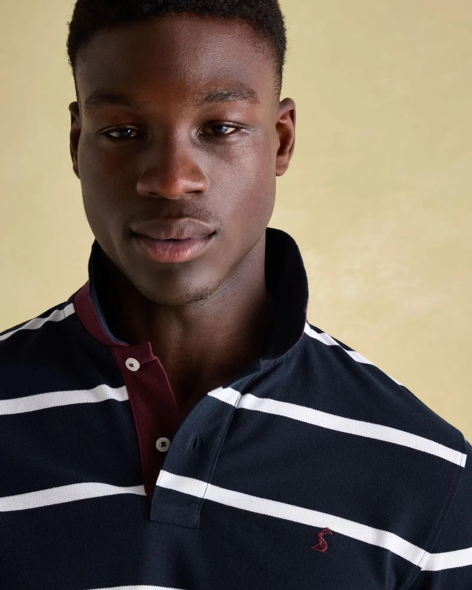 Filbert Navy & White Striped Polo Shirt