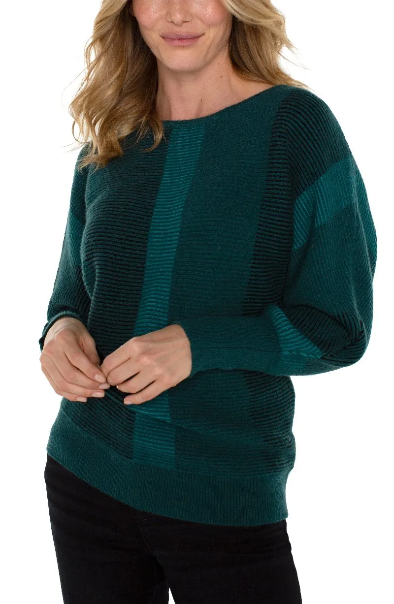 *FINAL SALE* Liverpool Boat Neck Dolman Colorblock Sweater