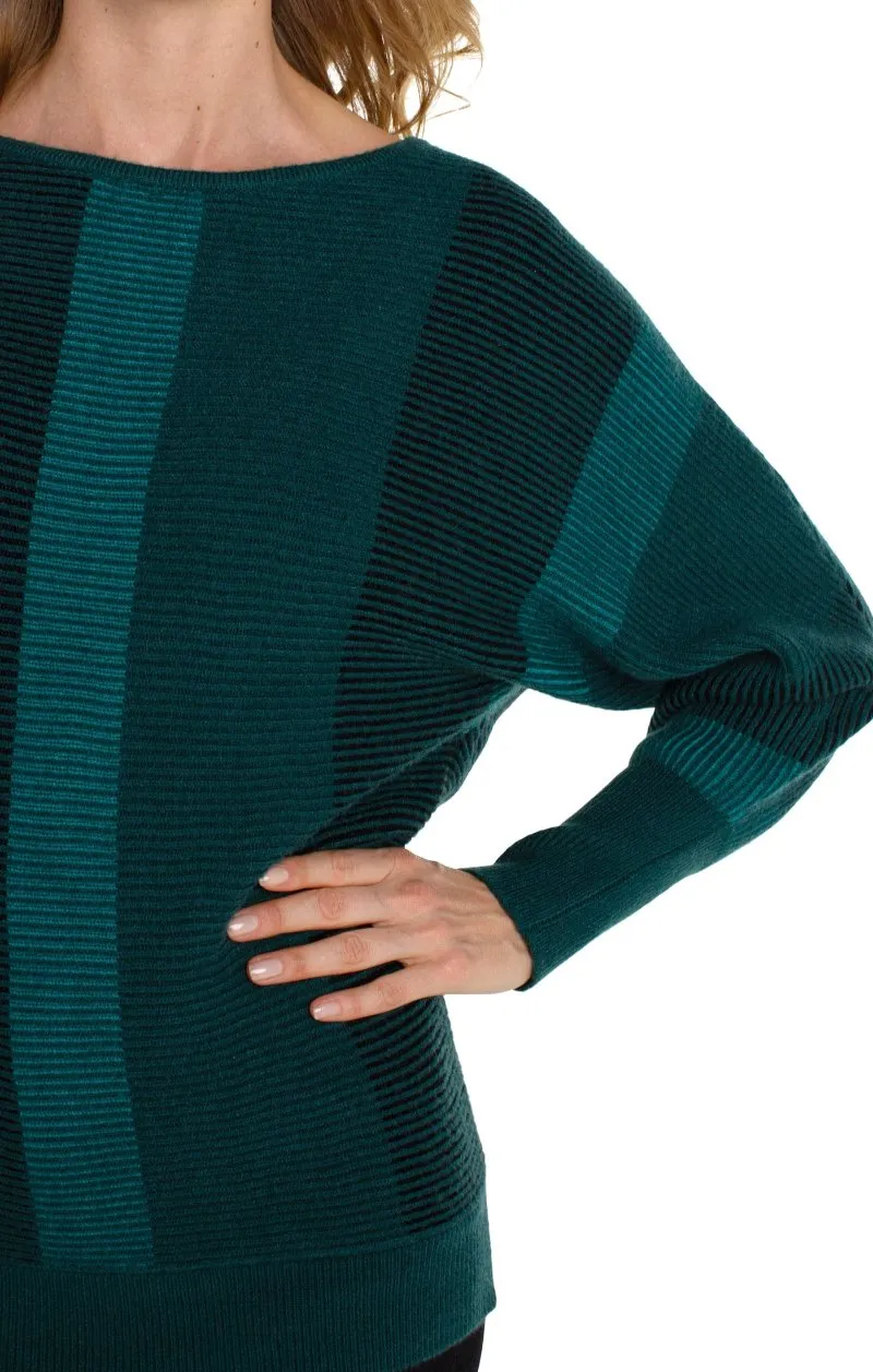 *FINAL SALE* Liverpool Boat Neck Dolman Colorblock Sweater