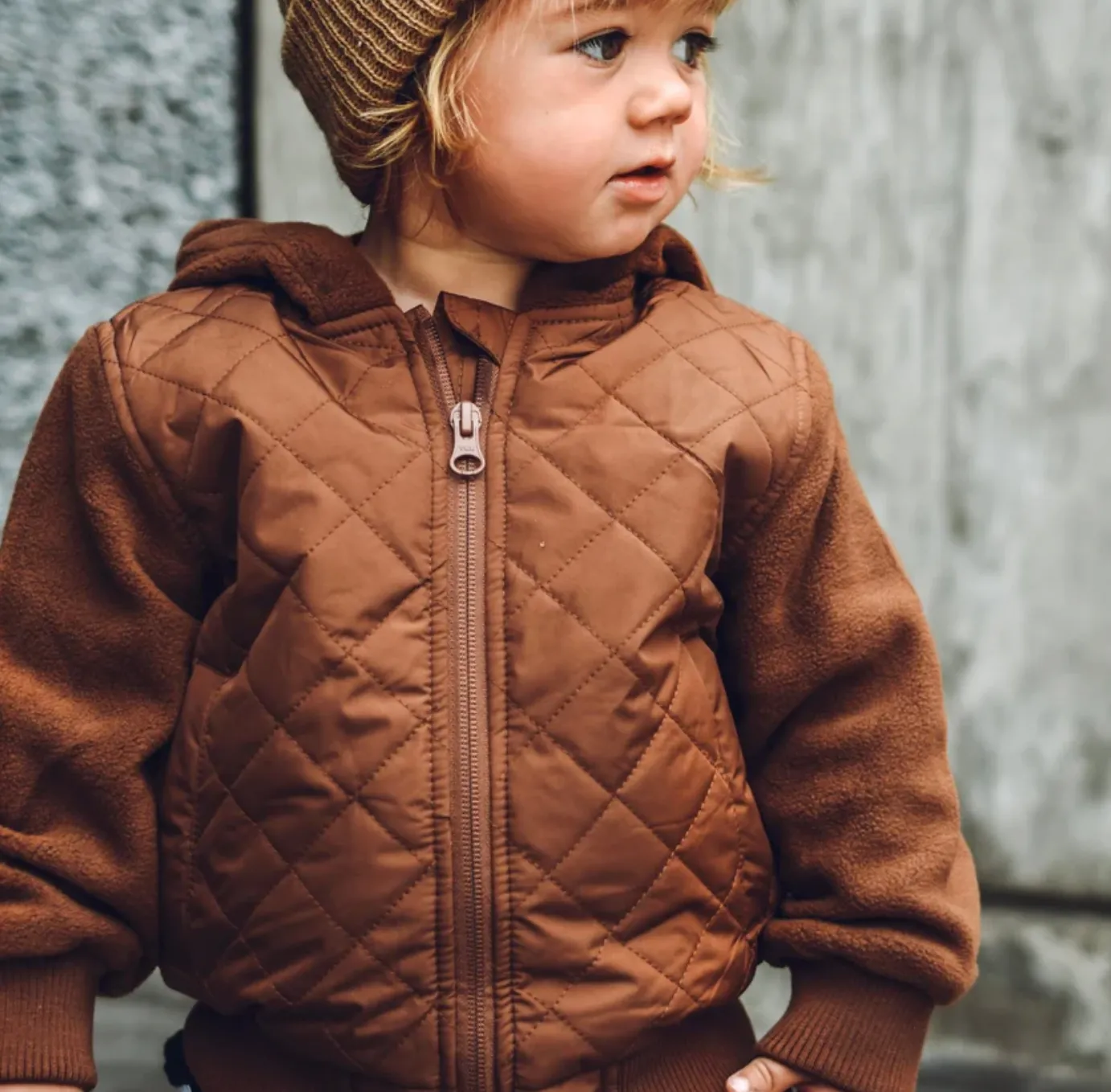 George Hats - Quilted Fleece Bomber Jacket in Copper