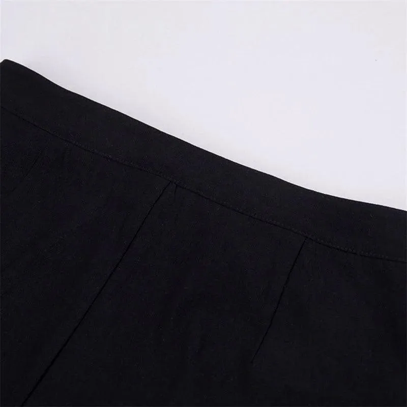 Gothic Petagram Cutout High Waist Tights, Sexy Zipper Leggings For Women