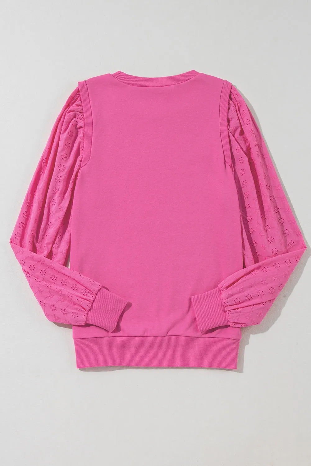 Grayish Green Textured Patchwork Round Neck Sweatshirt
