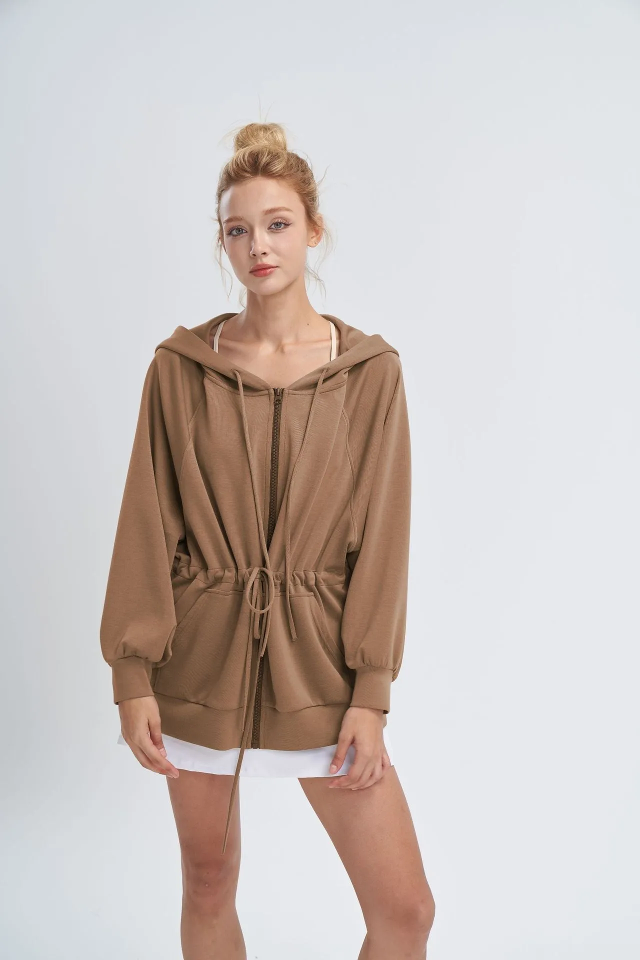 Hoodie Coat Women Yoga Clothes Blouse Long Sleeve Casual Laid Back Zipper Top