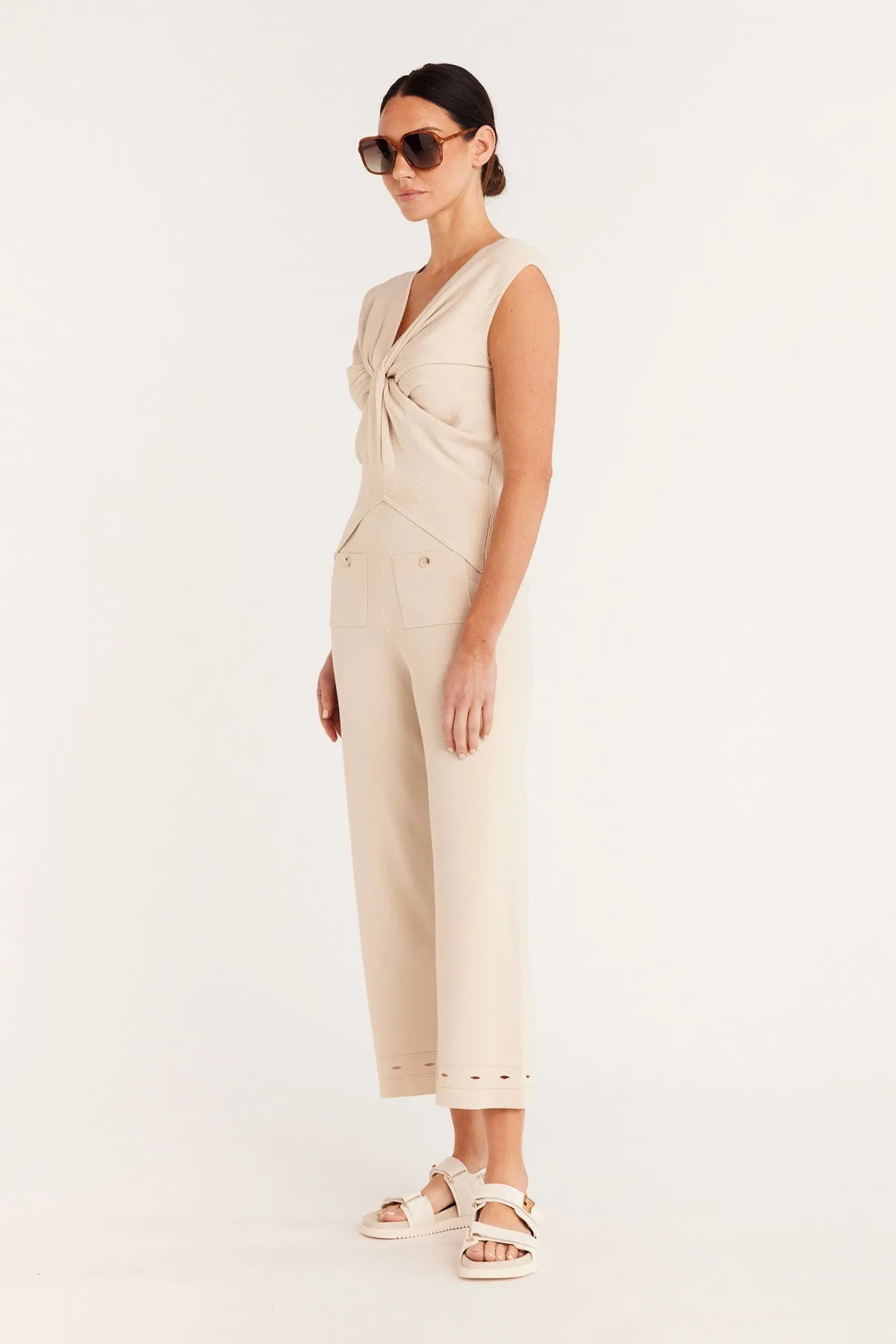 Knit Twist Top | Ecru