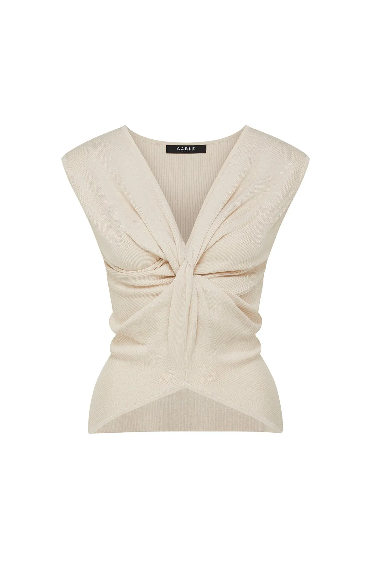 Knit Twist Top | Ecru
