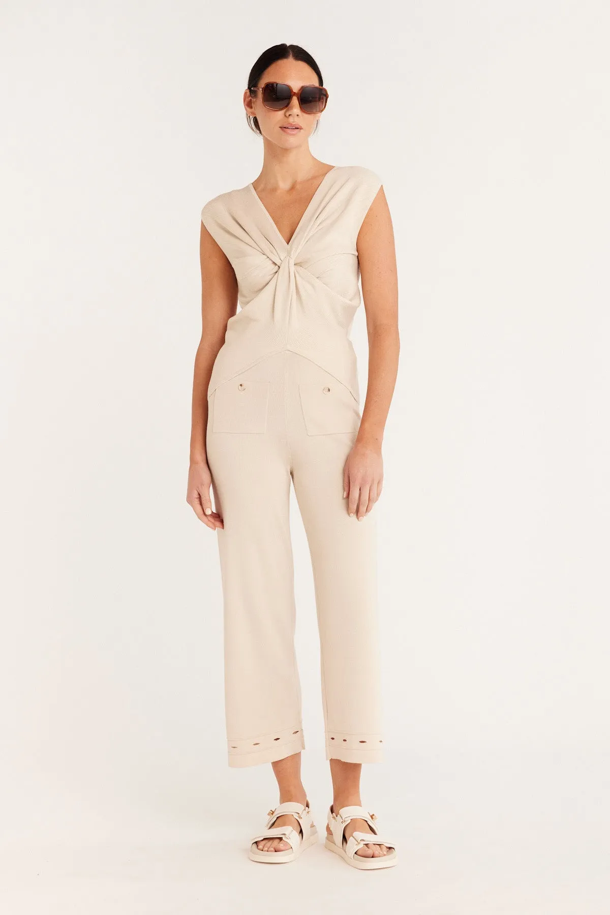 Knit Twist Top | Ecru
