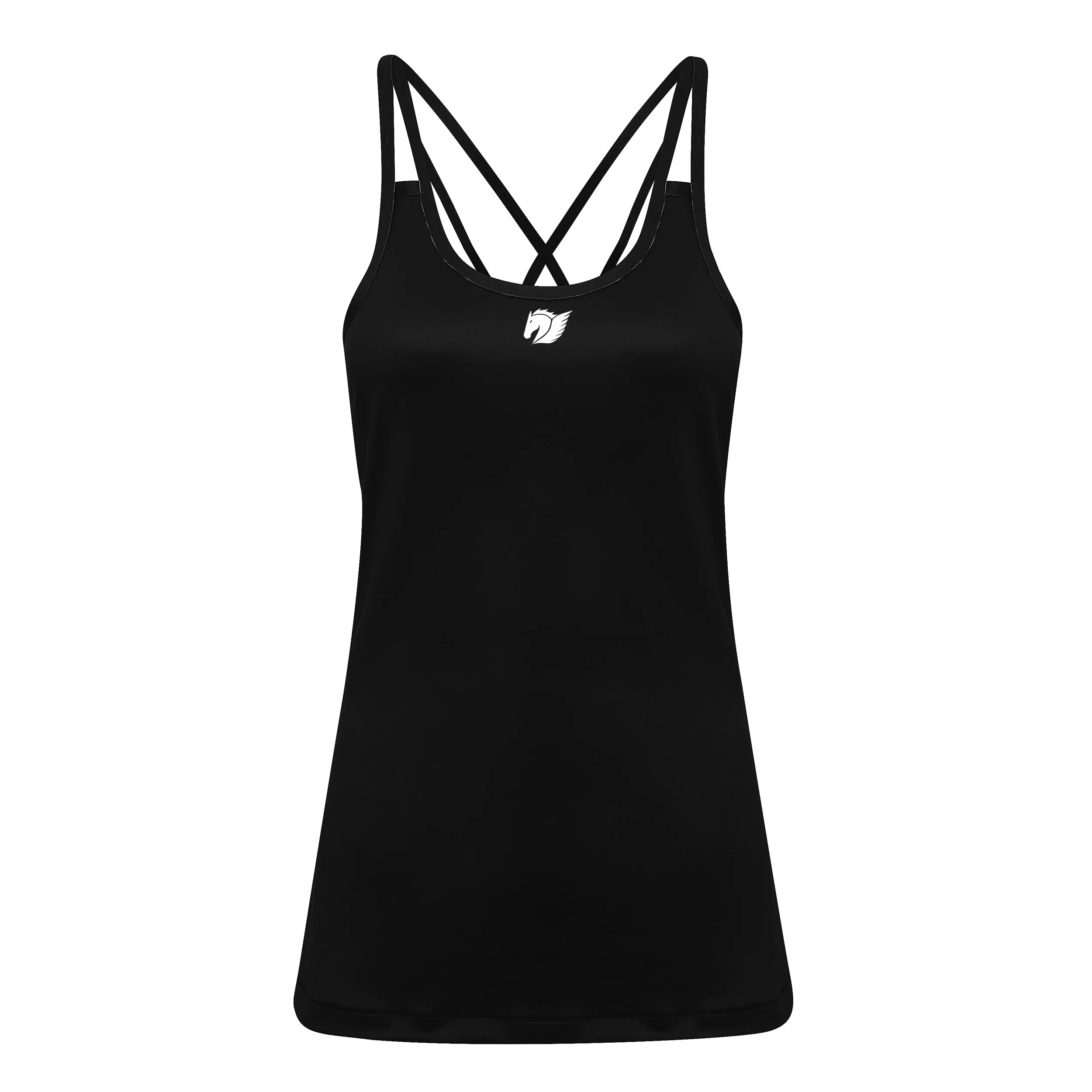 Laser Cut Spaghetti Strap Vest - Black