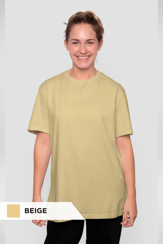Lavender and Beige Lightweight Oversized T-shirts Combo for Women
