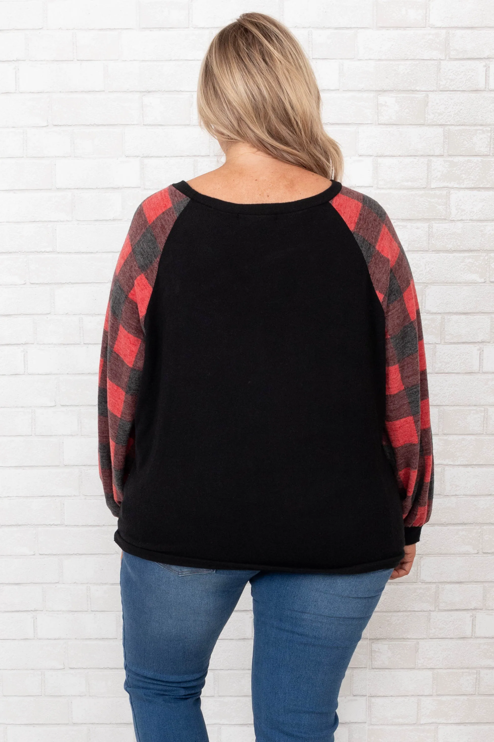 Magic In My Heart Top, Black-Red
