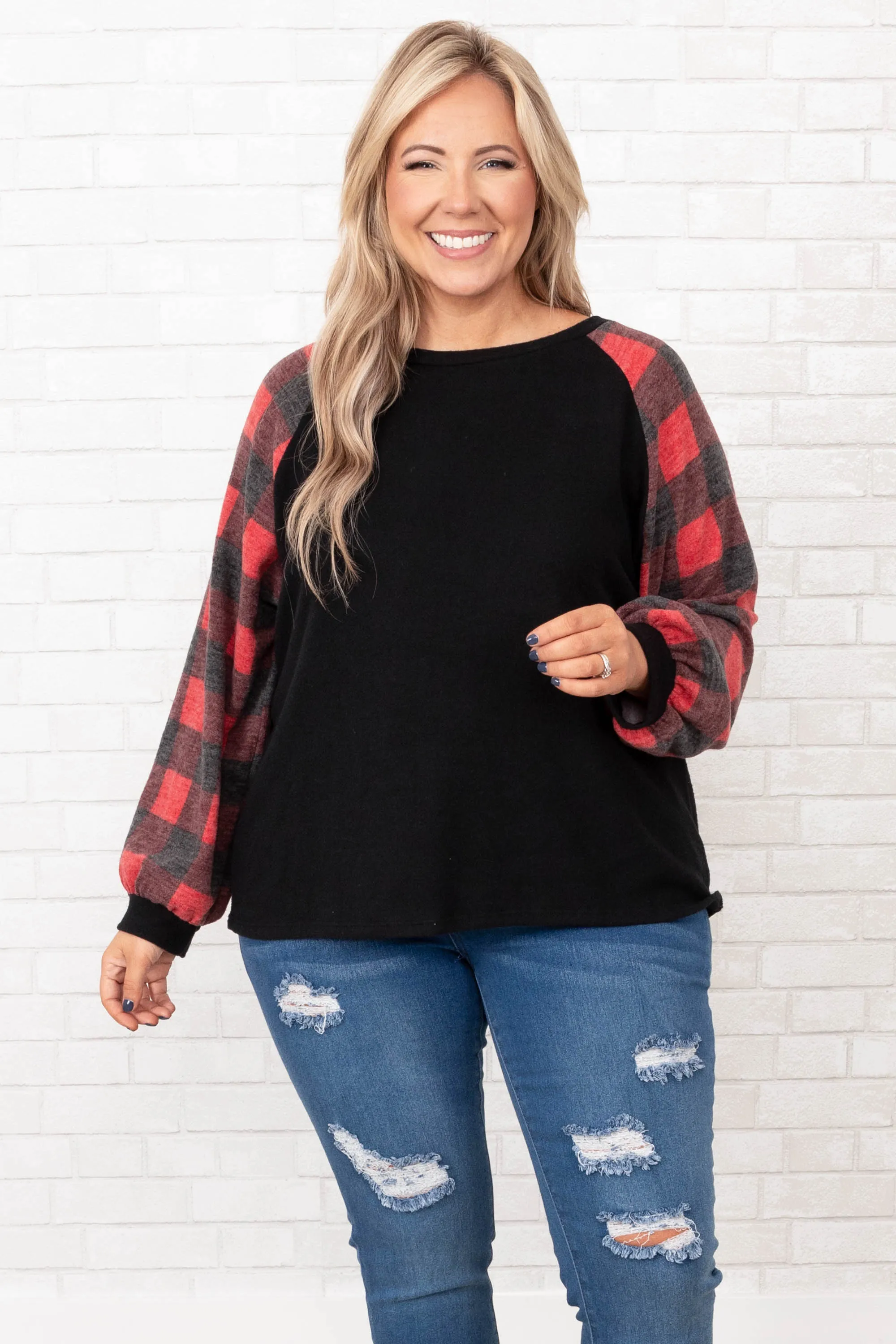 Magic In My Heart Top, Black-Red