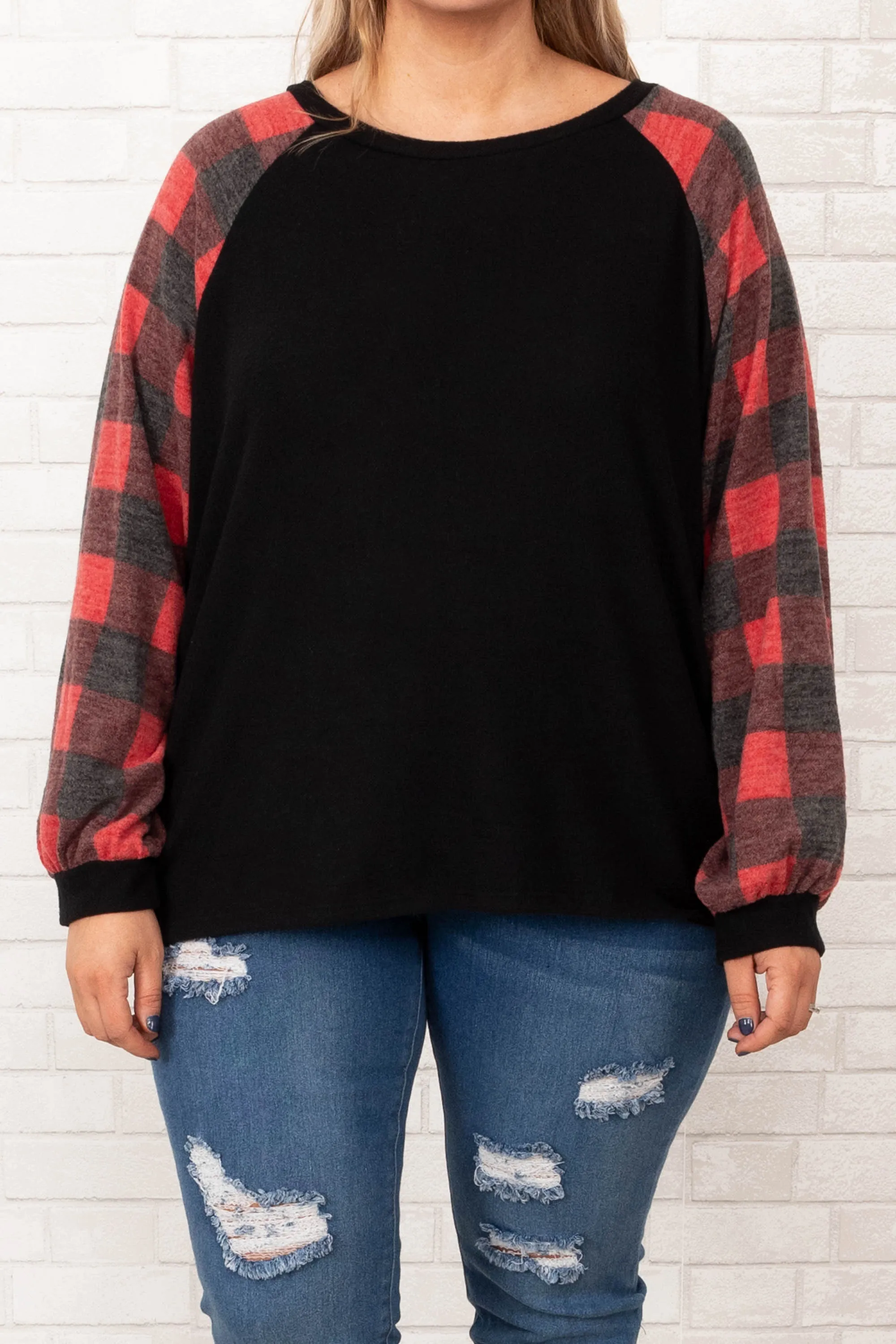Magic In My Heart Top, Black-Red