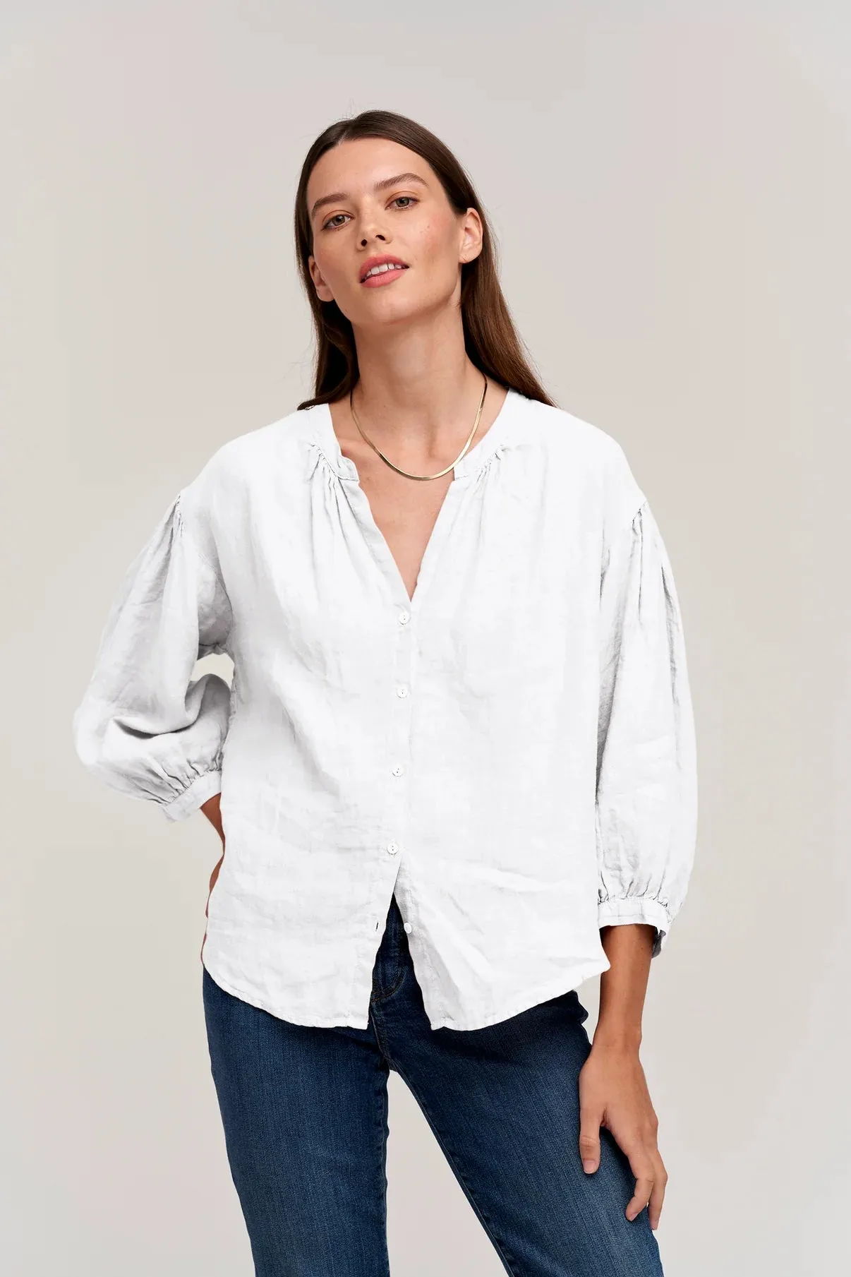 Matea Woven Linen 3/4 Sleeve