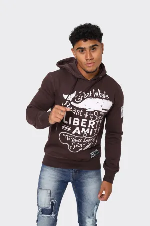 Nautical Whale Graphic Print Hoodie