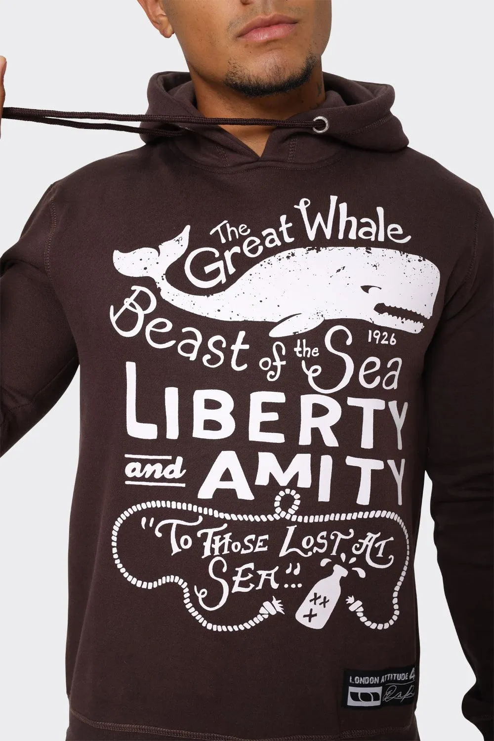 Nautical Whale Graphic Print Hoodie