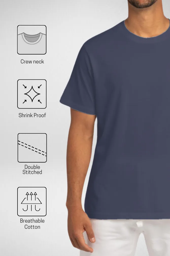 Navy Blue and Golden Yellow Plain T-shirts Combo for Men