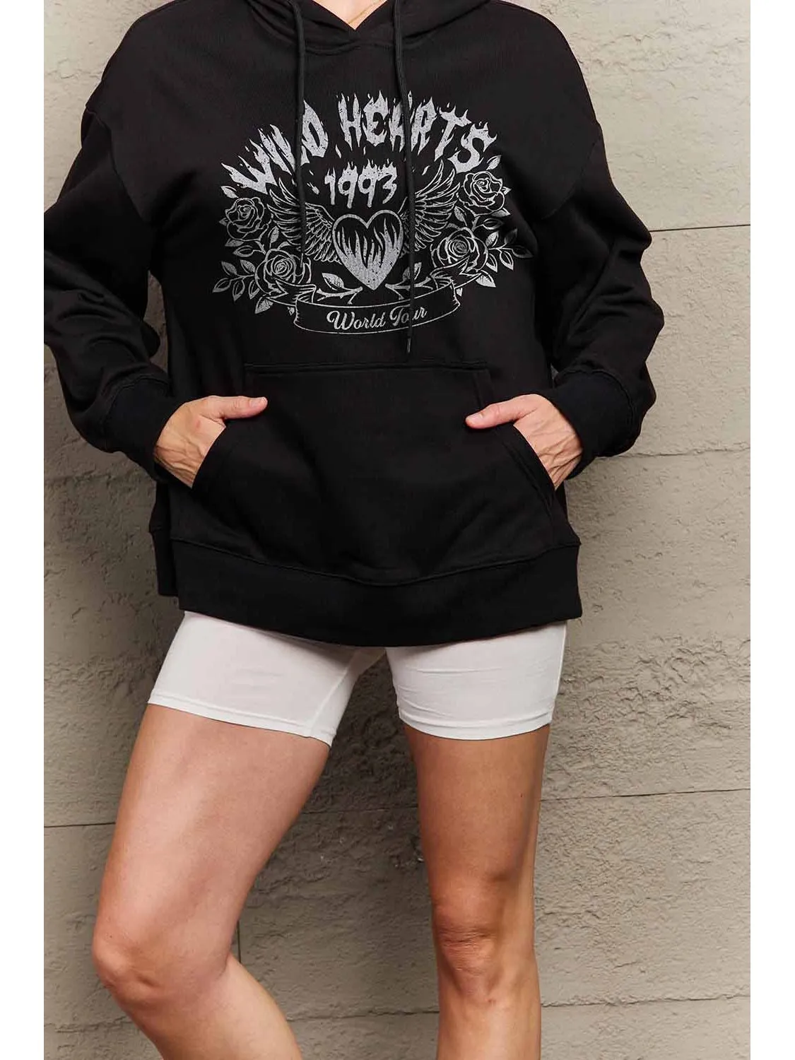 NicholesGifts Women Simply Love Full Size Wild Hearts 1993 World Tour Graphic Hoodie