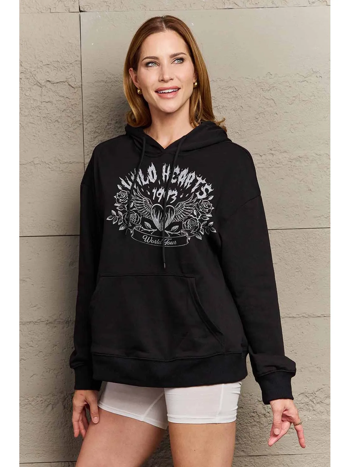 NicholesGifts Women Simply Love Full Size Wild Hearts 1993 World Tour Graphic Hoodie