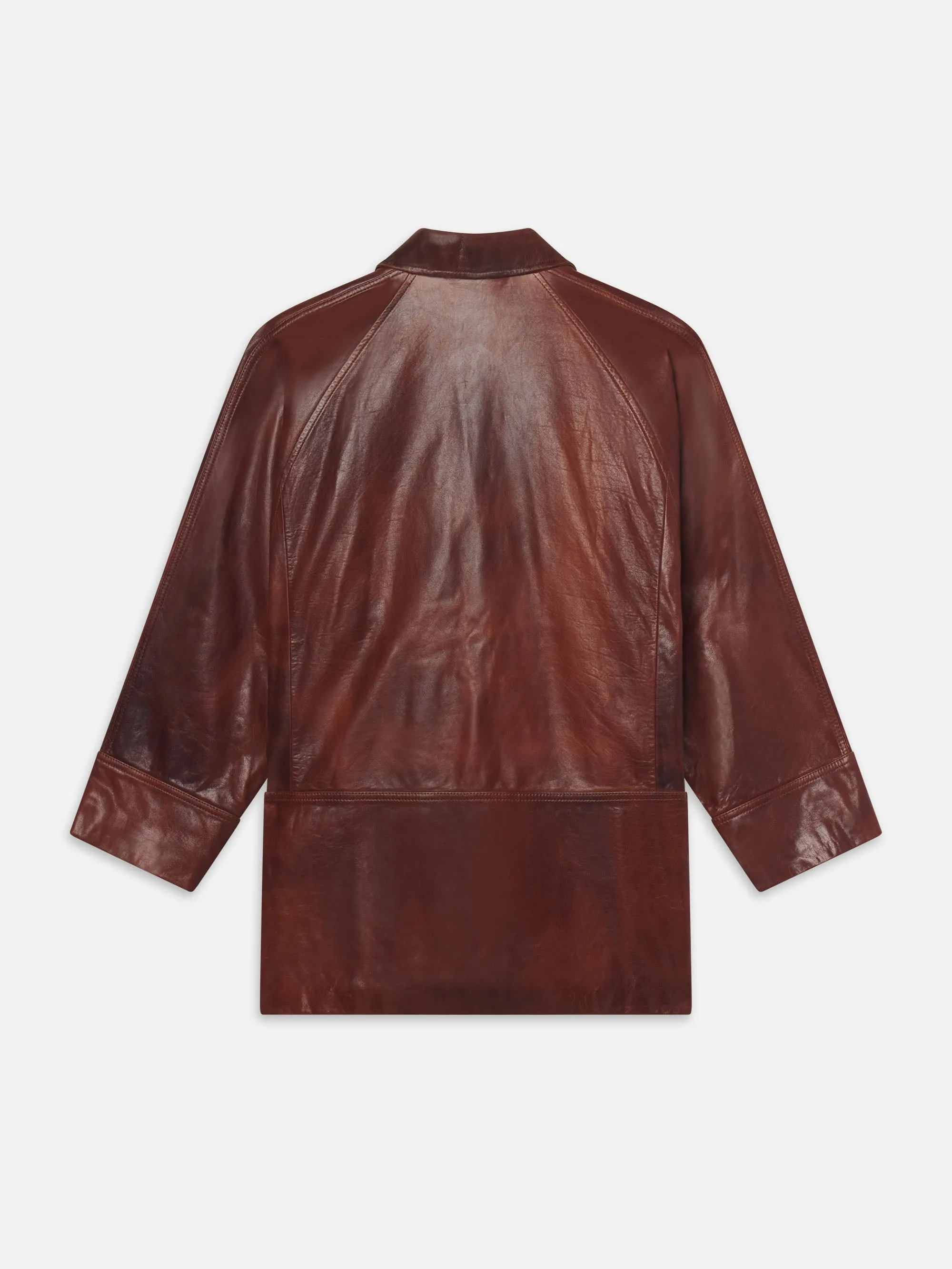 Oversized Leather Jacket -- Bourbon