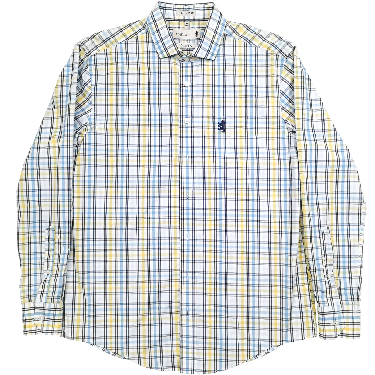 Pringle LS Check Yellow Classic Reg Fit Shirt