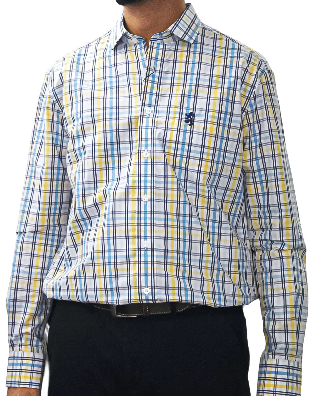 Pringle LS Check Yellow Classic Reg Fit Shirt