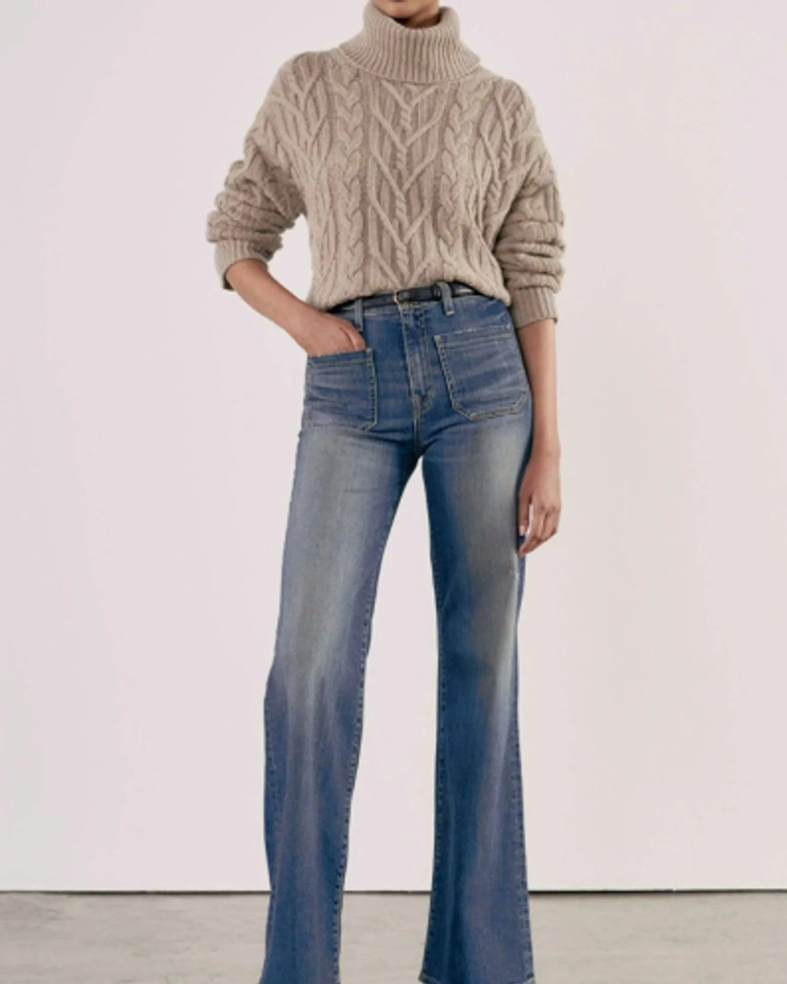 "Gigi" Cable-Knit Sweater