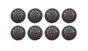 Raised Floral Design Buttons Shank Button
