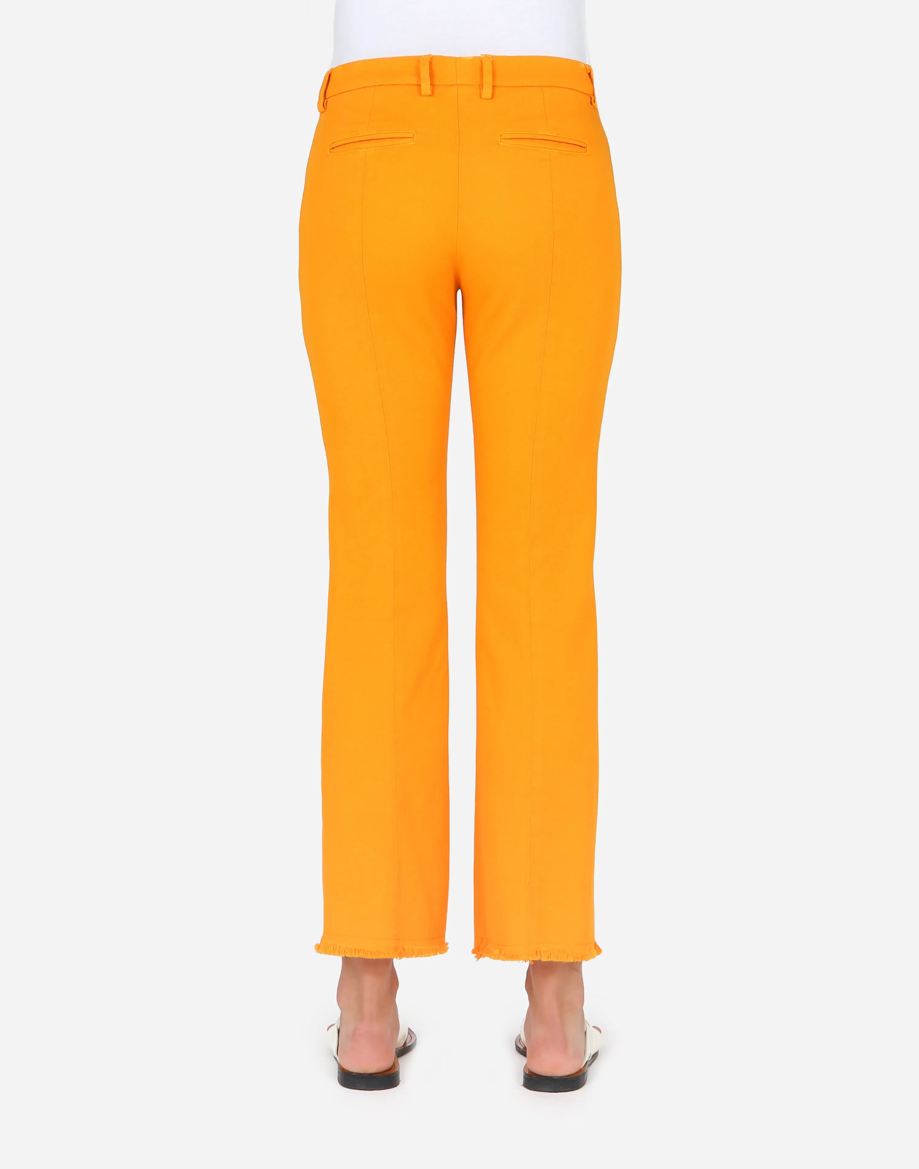 Ross Embroidered Hem Summer Jean - Orange