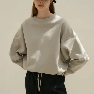 Sean Tsing® 100% Cotton Oversized Sweatshirts Women Long Sleeve Solid Color Drawstring Hoodie Casual Streetwear Pullovers Winter