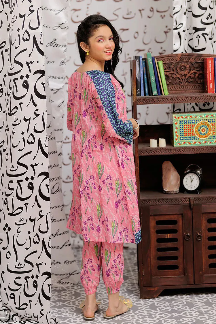 Senorita - GAC-02153 | PINK & MULTICOLOR | CASUAL 2 PIECE SUIT | COTTON LAWN PRINT