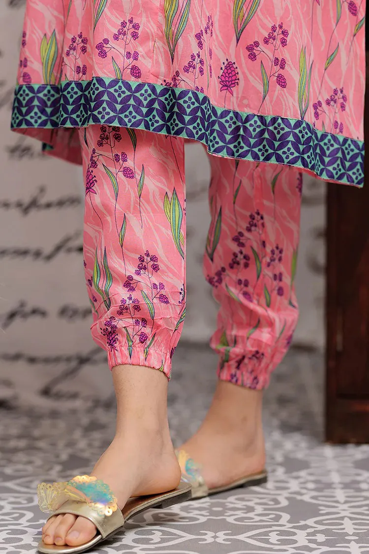 Senorita - GAC-02153 | PINK & MULTICOLOR | CASUAL 2 PIECE SUIT | COTTON LAWN PRINT