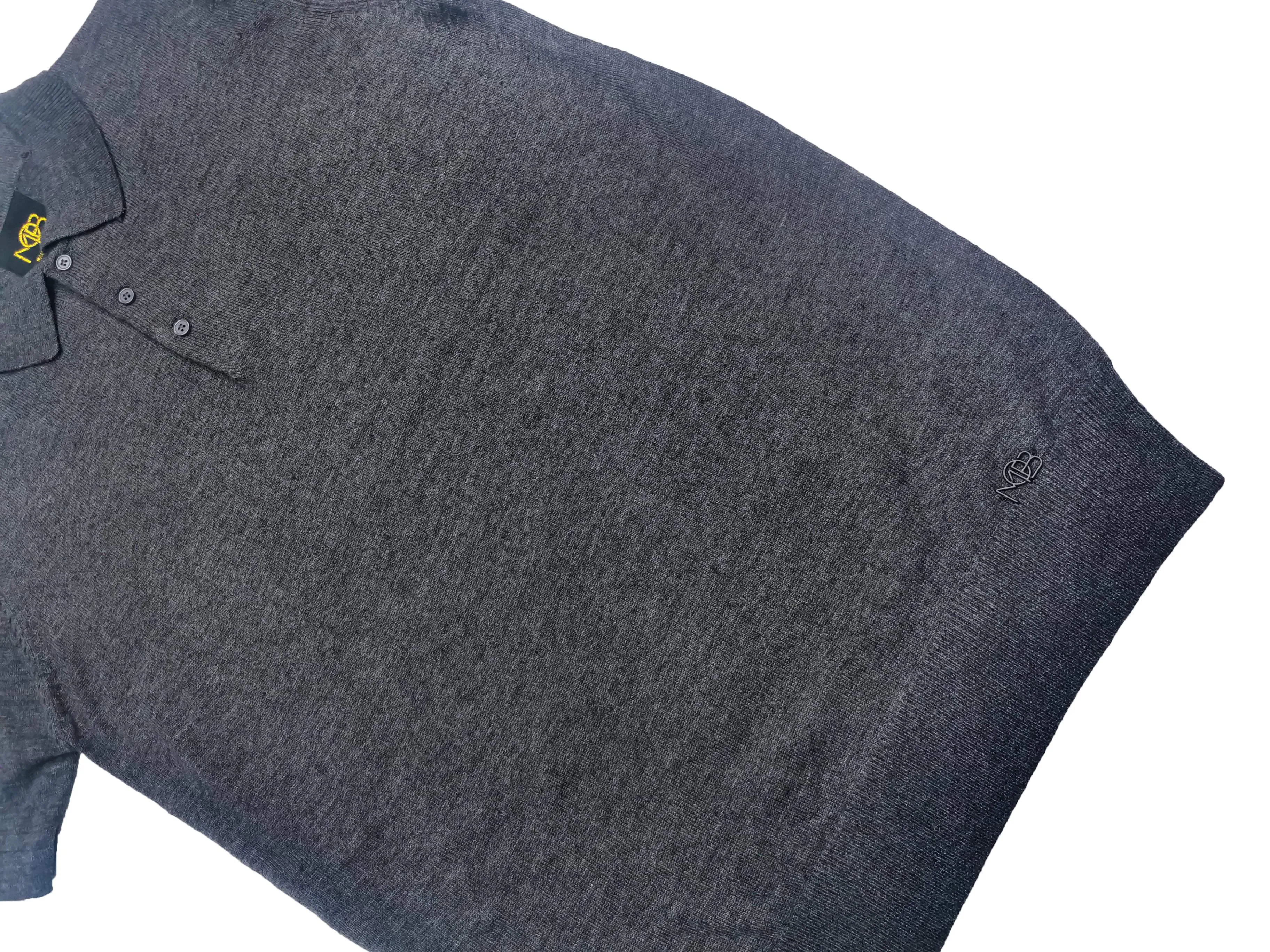 Short Sleeved knitted polo short Grey