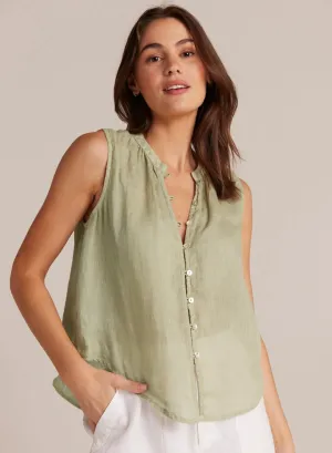 Sleeveless Shirred Blouse