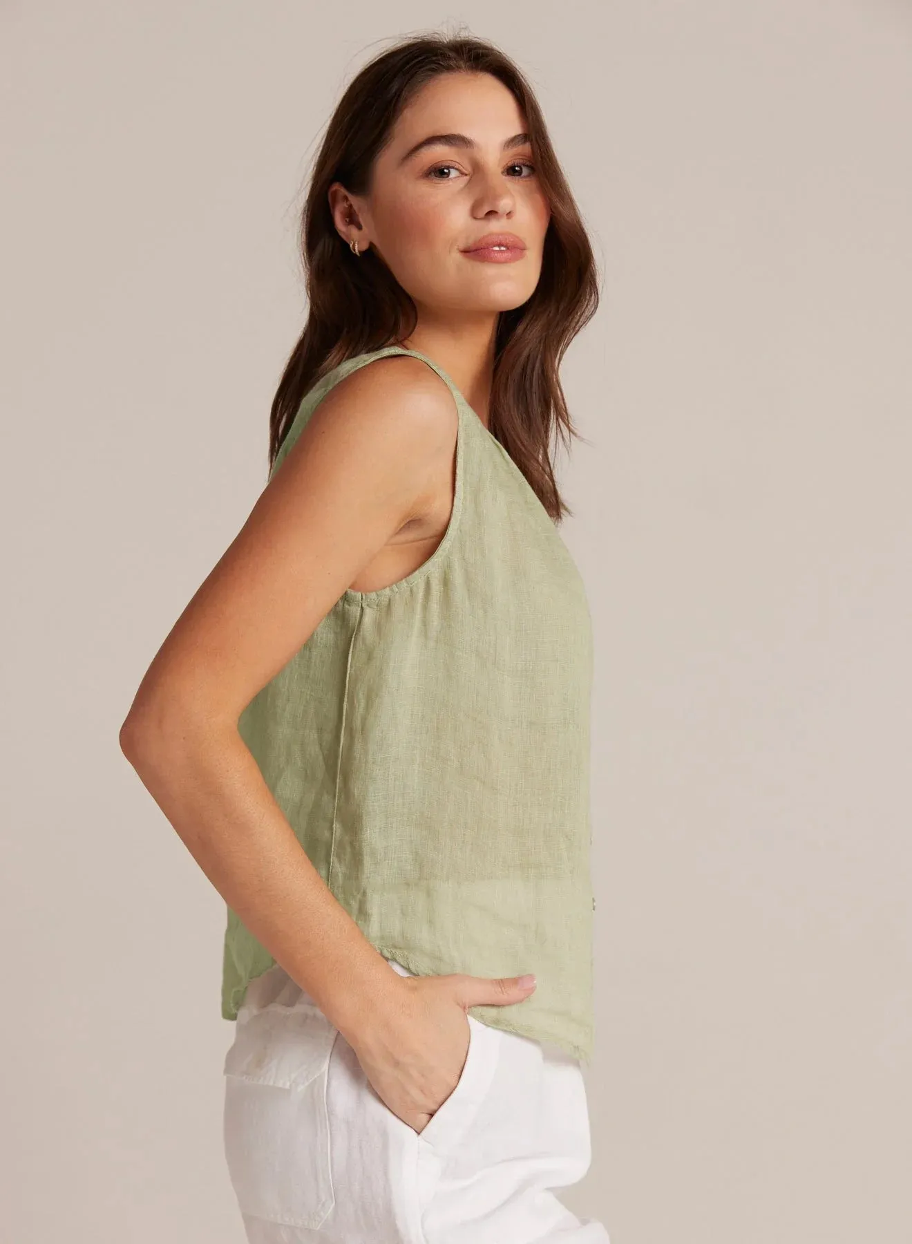 Sleeveless Shirred Blouse